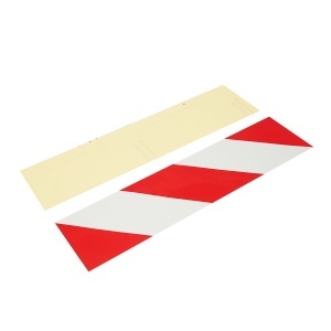 Autocolant reflectorizant dungat alb-rosu - Img 3