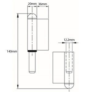 Balama sudabila din otel de 140 mm, cu stift fix, dreapta - Img 2