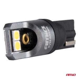 Becuri auto LED T10 12V 24V 4x3030 6000K Canbus Amio - Img 3