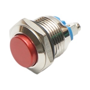 Buton pornire metalic rosu 12-24V/10A universal ON/OFF 16x19.2mm - Img 2