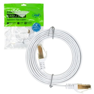 Cablu de retea plat S/STP CAT7 PNI U7015W, Patch, 2 x RJ45, 4 perechi de fire, 32AWG, cupru, 10 Gbps, 600 MHz, 1.5m, alb - Img 4
