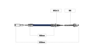 Cablu frana ochet filet M8 900/1200mm , AL-KO , KNOTT , PEITZ