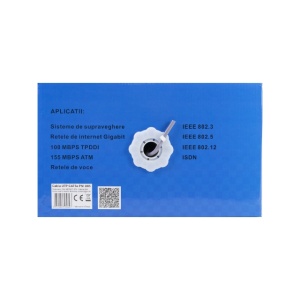 Cablu UTP CAT5e PNI U05 cu 4 perechi de fire torsadate 0.40 mm CCA, pentru internet 1 Gigabit si sisteme de supraveghere, rola 305m - Img 4