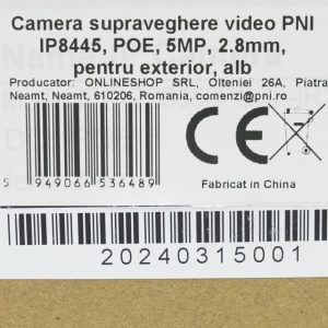 Camera supraveghere video PNI IP515J POE, bullet 5MP, 2.8mm, pentru exterior, alb - Img 2