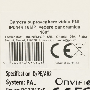 Camera supraveghere video PNI IP6444, 16MP, D-WDR, Zoom Digital, cu functii inteligente de detectie sau identificare, vedere panoramica 180 grade, 12V, POE, IP67 - Img 7