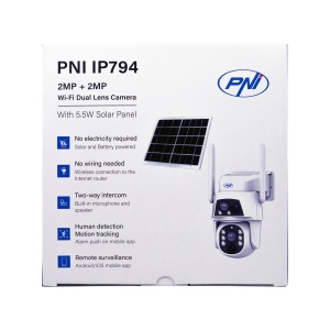 Camera supraveghere video PNI IP794 cu Wi-Fi, PTZ, dual lens 2MP + 2MP, panou solar 5.5W, acumulator bloc 8000mAh - Img 14