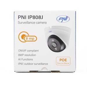 Camera supraveghere video PNI IP808J, POE, 8MP, black light, lentila 2.8mm, pentru exterior, alb - Img 4