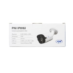 Camera supraveghere video PNI IP818J, POE, bullet 8MP, black light, lentila 2.8mm, pentru exterior, alb - Img 7