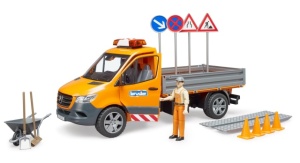 Camionetă întreținere drumuri MB Sprinter cu șofer și accesorii - Bruder 2677 scara 1:16 - Img 4