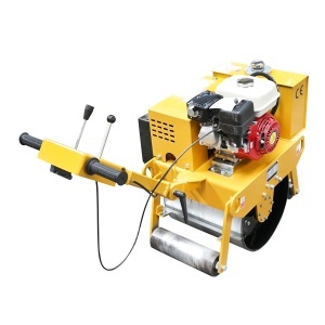 Cilindru compactor 200kg cu tamburi 450mm si motor benzina HONDA GX160 5.5CP, pornire manuala - Img 3