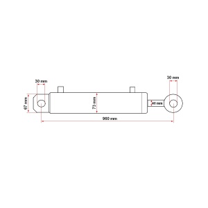 Cilindru hidraulic plug reversibil 67x73x40x1000 cursa de deschidere 700mm cu racord hidraulic fi18 - Img 6