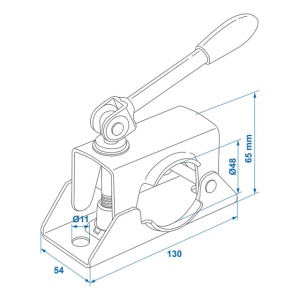 Clema de fixare pentru roata de manevra cu maner rabatabil 48mm - Img 5
