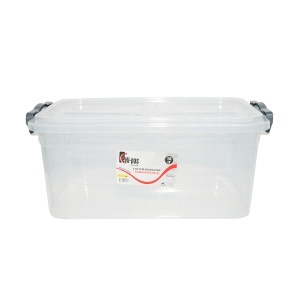 Cutie depozitare 15L cu capac din plastic, transparenta 280x430x175mm