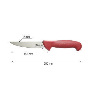 Cutit de transat si injunghiat profesional 15cm, lama otel 5Cr15MoV, maner Nylon rosu Breckner Germany - Img 4