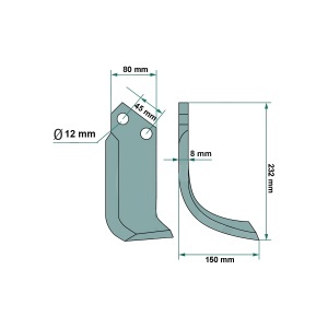 Cutit stanga freza agricola RXGU 240cm DISDH79 - Img 2