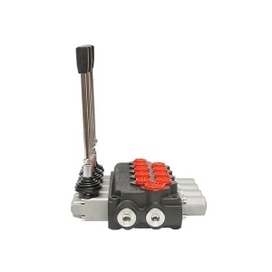 Distribuitor hidraulic cu 4 manete supapa de siguranta SD11 debit 80L/min levier si reductie -15 /+80 Breckner Germany - Img 3