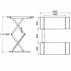 Elevator auto tip foarfeca 380V, 2.2kW, capacitate ridicare 3500kg, deblocare pneumatica, inaltime ridicare 110-1800mm - Img 4