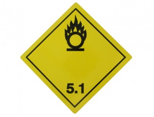 Eticheta ADR - Autocolant - "Pericol Transport substante comburante carburanti clasa 5.1"
