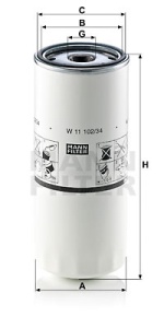 Filtru ulei W 11 102/34 VOLVO - Img 2