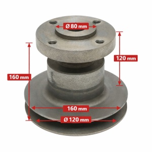 Fulie pompa apa Massey Ferguson Ø 120/160mm cod OEM 735034M1 - Img 2