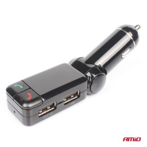 Incarcator - Modulator FM - Bluetooth 2×USB-A 12V 24V Amio - Img 4