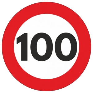 Indicator limitare viteza autocolant 100 km/ora Ø12