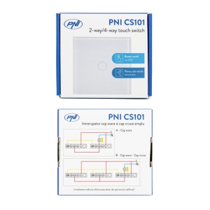 Intrerupator cap scara si cap cruce simplu cu touch PNI CS101 din sticla, alb cu LED indicator - Img 8