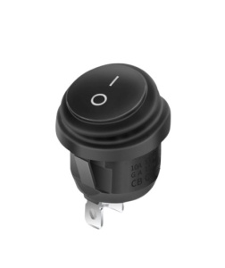 Intrerupator circular, negru 12V, waterproof