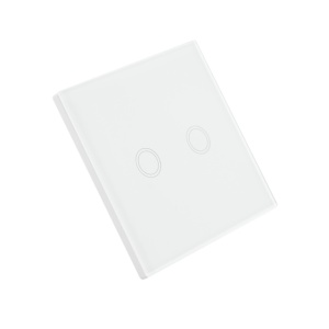 Intrerupator dublu cu touch PNI SH202 din sticla, alb cu LED indicator - Img 3