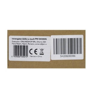 Intrerupator dublu cu touch PNI SH202G din sticla, gold cu LED indicator, culoare auriu - Img 3