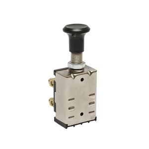 Intrerupator scurt on-off 12V/5A pull switch cu piulita prindere metalica Breckner Germany - Img 2
