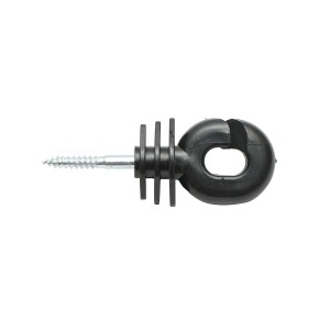 Izolator canelat negru 5.9mm, 100x40mm pentru fir gard electric Breckner Germany