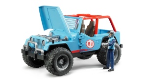 Jeep Cross Country de curse albastru + pilot - Bruder - Img 2
