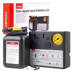 Kit reparatie anvelopa cu compresor 12V Amio