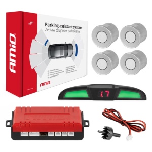 Kit senzori parcare argintii, fi22, cu display LED-COB