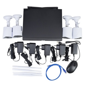 Kit supraveghere video PNI House WiFi892S NVR si 4 camere wireless de exterior 2MP, 1080P, P2P, IP66