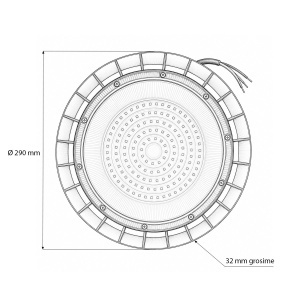 Lampa industriala LED UFO High-Bay 100W, 100-265V, 6500K, 12000lm pentru hale, depozite 290x32mm IP65 Breckner Germany - Img 6