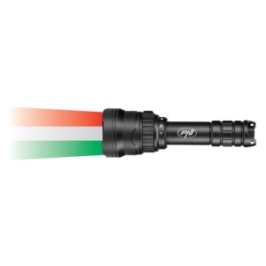 Lanterna PNI Adventure F300 cu LED in 3 culori, alb, rosu, verde, IP68 waterproof, distanta 500 m, flux luminos 540 lm, acumulator 18650 3000mAh inclus, incarcator pentru acumulator inclus, functie zo - Img 3