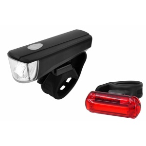 LUMINI PENTRU BICICLETE, LED FATA SI SPATE, ALB/ROSU