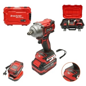 Masina de insurubat cu impact 1/2 inch 500W, 2 acumulatori 21V, 4Ah Li-ion, LED, Brushless, 450Nm, 0-1800/2400rpm Breckner Germany