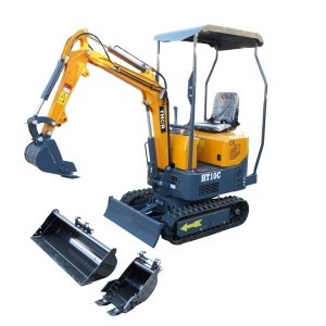 Mini excavator 1T pe senile cu semicabina, motor diesel 9.5CP, adancime sapare 1745mm, 3 cupe incluse 170/360/780mm THOR