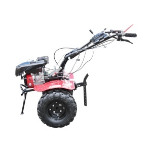 Motocultor 7.5CP cu freza 100cm, motor benzina 4 timpi 212cc OHV, viteze 2+1, transmisie pinioane, roti 19x7-8 Breckner Germany - Img 4