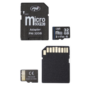 Pachet 2 bucati Card de memorie MicroSD PNI 32GB Clasa 10, 80 Mb/s, V30 cu adaptoare SD incluse - Img 5
