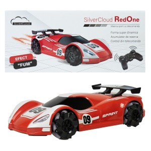 Pachet Jucarie masinuta sport Silvercloud RedOne cu telecomanda cu sticky Pad Drapel inclus