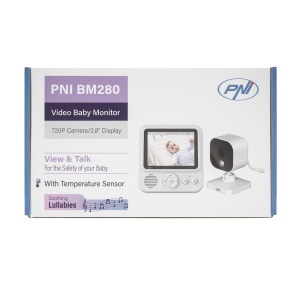 Pachet Video Baby Monitor PNI BM280 ecran 2.8 inch wireless 2.4 GHz cu sticky Pad Drapel inclus - Img 12