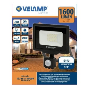 PADLIGHT5: Proiector LED SMD 20W, IP44, negru, 4000K, cu senzor IR - Img 8