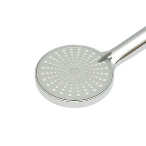 Para de dus baie rotunda, 3 functii, duze silicon, crom lucios, plastic 120x250mm - Img 6