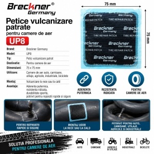 Petice vulcanizare patrate 75x75mm UP8 pentru camere de aer Breckner Germany - Img 6