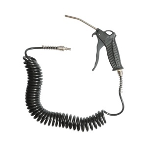 Pistol suflat aer comprimat cu duza 120mm, furtun spiralat 5m si cupla rapida tata 1/4