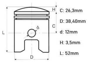 Piston ATV 4T 110cc 52.4mm - Img 2